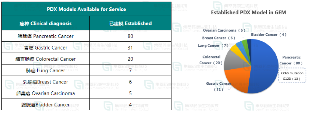 图7. 江苏集萃药康PDX建模已验证成功的259例