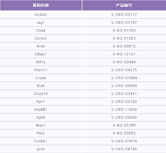 赛业心血管相关基因编辑小鼠模型推荐 赛业心血管相关基因编辑小鼠模型推荐