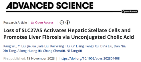 SLC27A5在肝纤维化进展中的作用机制